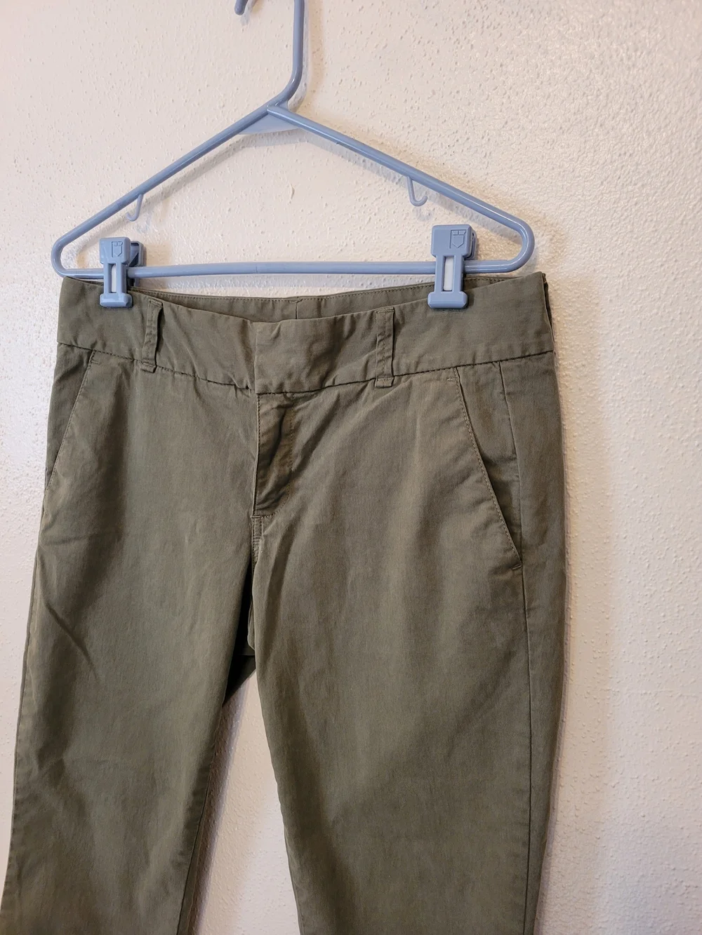 J.Crew Andie Chino Pants Fatigue Olive Green Stretch Cotton Size 8
